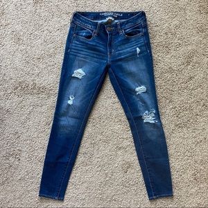 American Eagle Distressed Jeggings Medium Wash